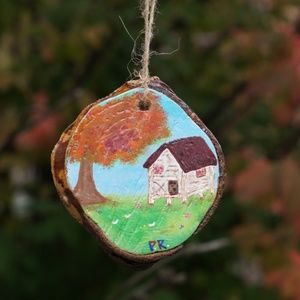 Casita de Abuela - Hand-painted in real Pinewood Ornament